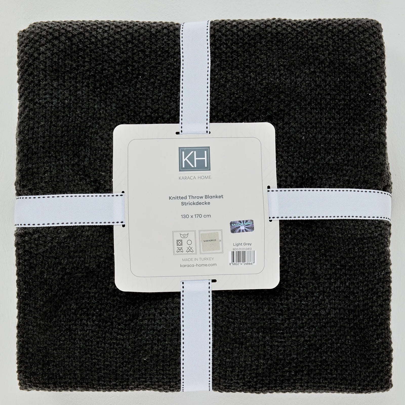 Karaca Home Dunkelgrau Double Seed Stitch Throw