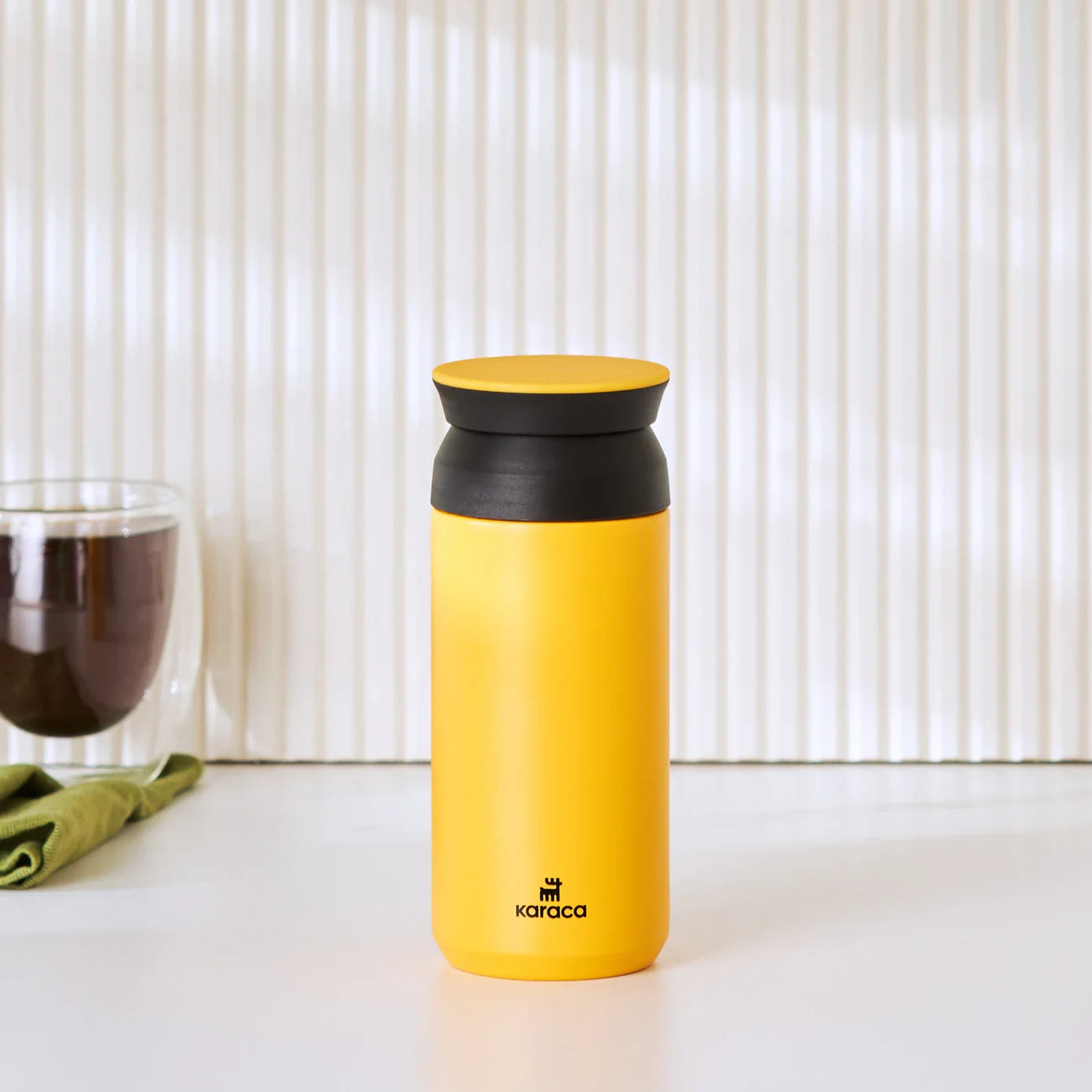 Karaca Rainbow Steel Auslaufsichere Thermoskanne 350 ml, Gelb