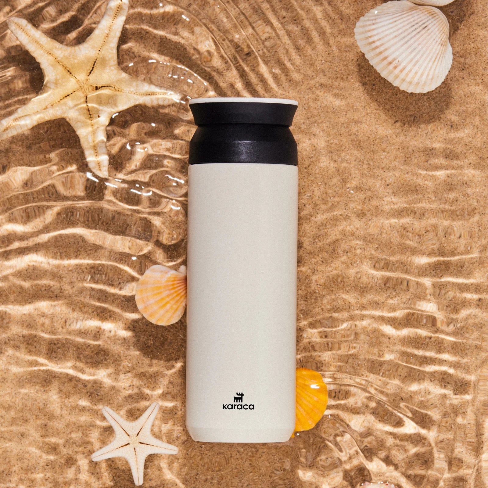 Karaca Rainbow Steel Auslaufsichere Thermoskanne 500 ml, creme