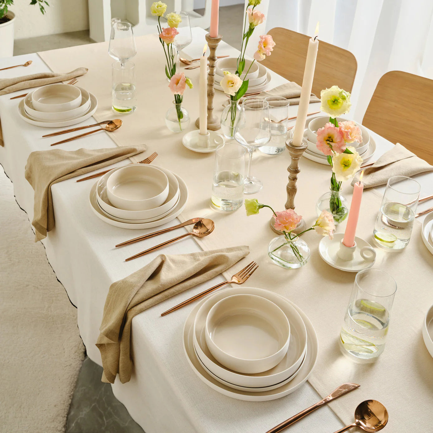 Karaca Earth Collection Finesse 24-teiliges Tafelset für 6 Personen Beige