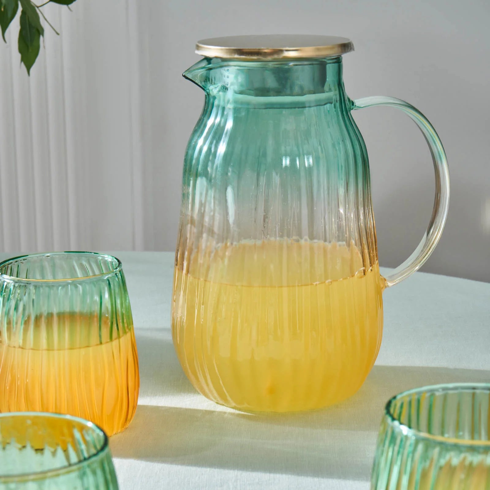 Karaca Jolie 7-teiliges Wasserset Gelb & Grün