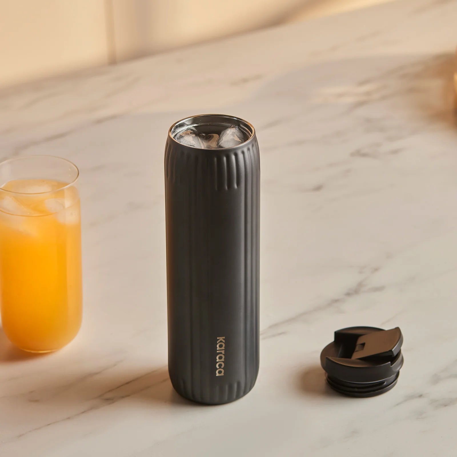 Karaca Rimo Auslaufsicherer Edelstahl-Thermos 600 ml, Anthrazit