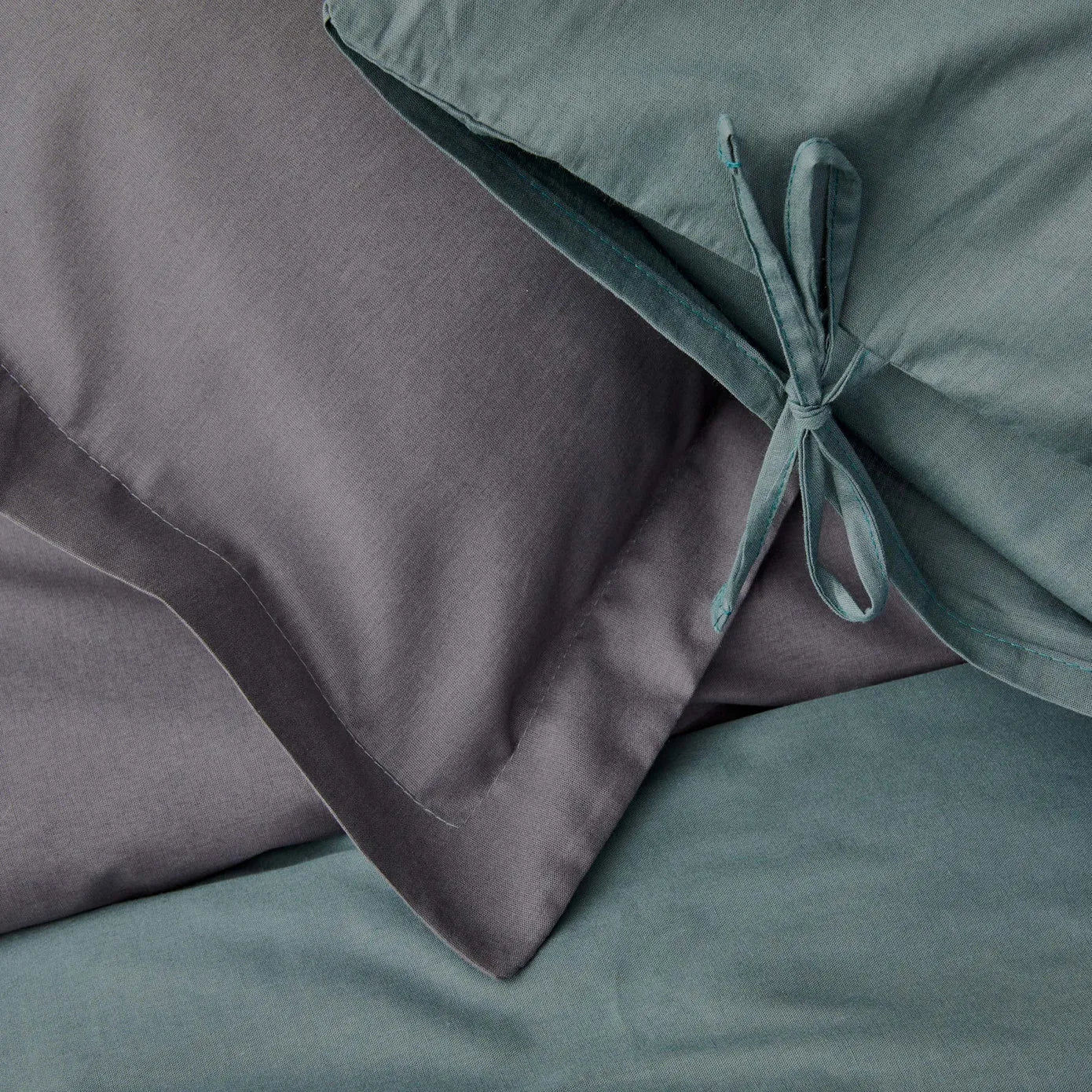 Karaca Home Basic Doppelseitig Doppelter Bettbezug, Petrol Anthrazit