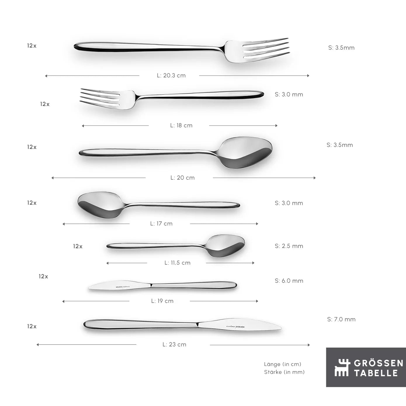 Karaca New Flow 84-teiliges Besteckset für 12 Personen