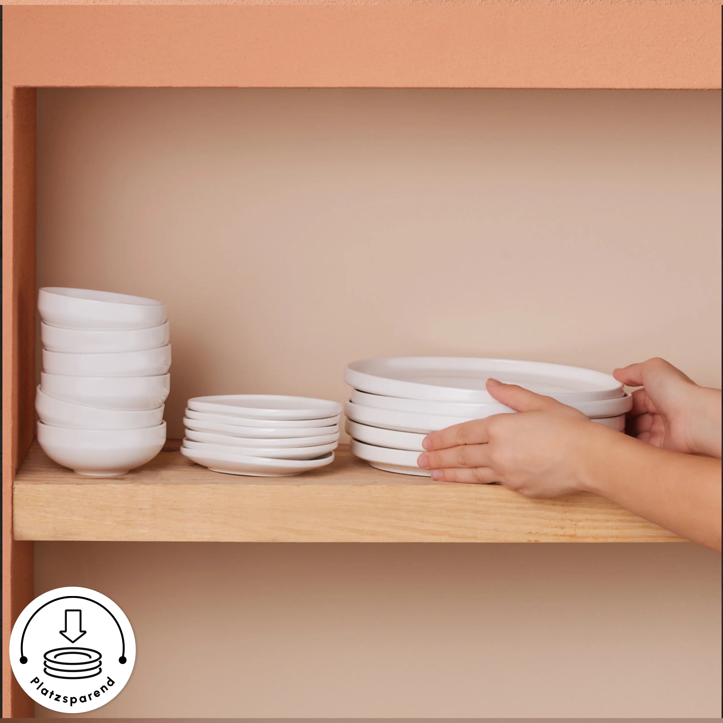 Karaca Stream Bone Meridian 34-teiliges Frühstücksset für 6 Personen – Weiß