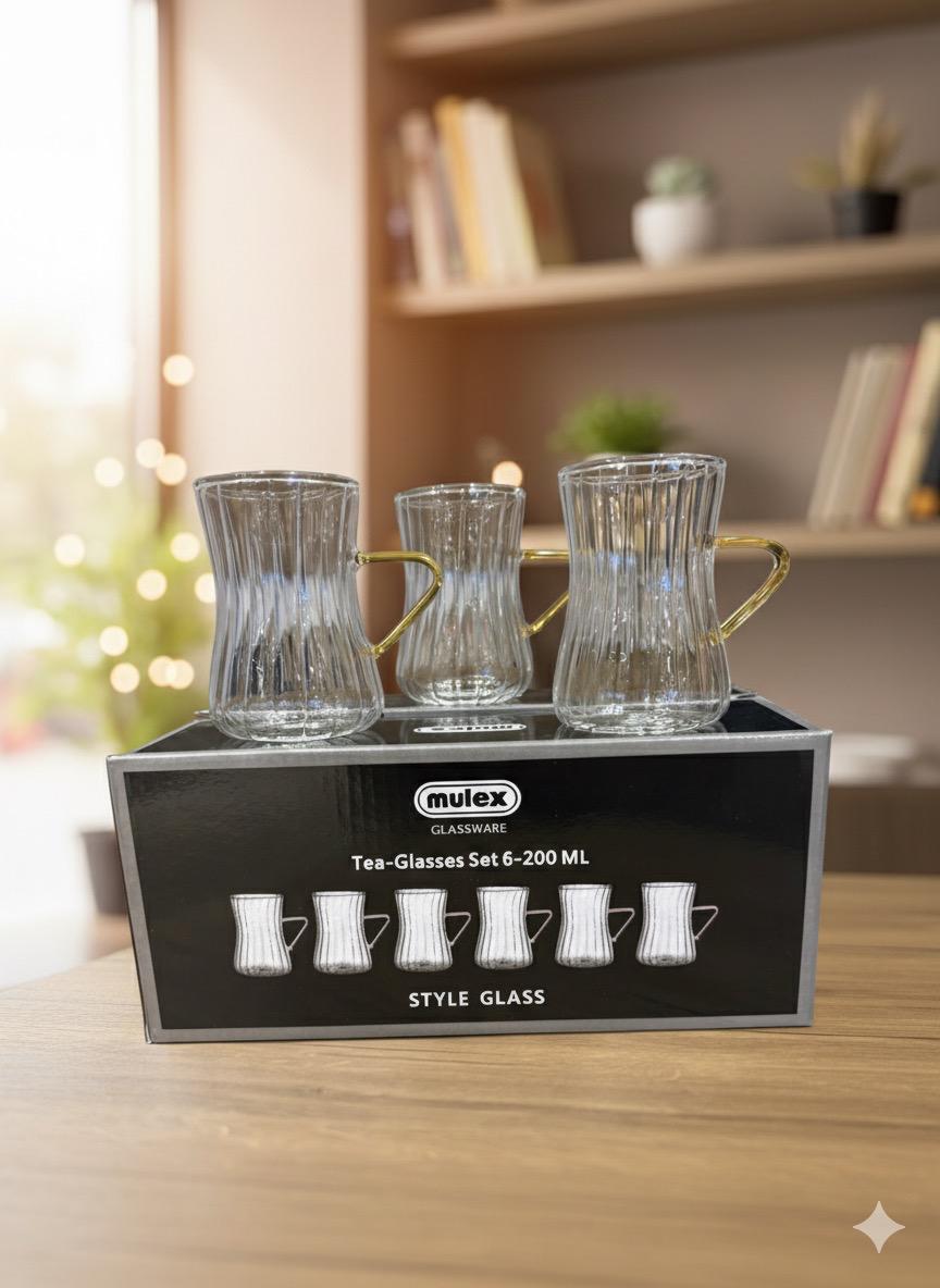 Mulex Style Tee-Gläser Gold 6er Set 200 ml