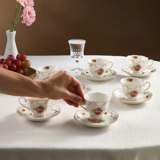 Karaca Antique 12-teiliges Mokkatassen-Set für 6 Personen