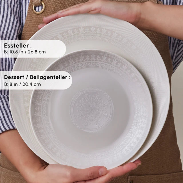 Karaca Forever Bone Artiste Geschirrset für 12 Personen, 53-tlg