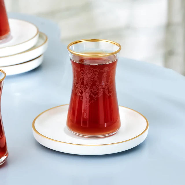 Karaca Athen Teeservice für 6 Personen , 12 Teilig, Gold