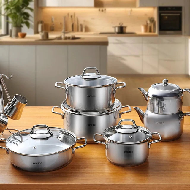 Karaca Belgrad Kochgeschirrset aus Edelstahl, 15tlg