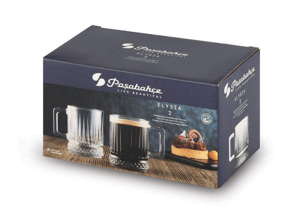 Pasabahce Elysia 2er Glastasse mit Henkel, 250cc