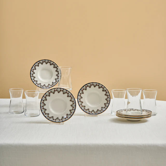 Karaca Florus 12-teiliges Teeservice für 6 Personen