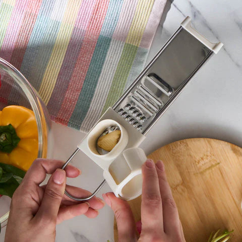 Crick Crack Harmony Edelstahl-Knoblauchreibe, Beige