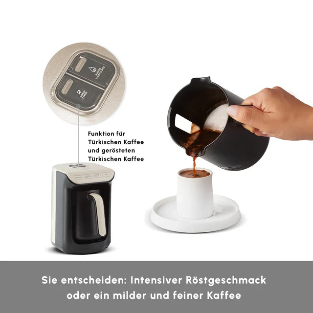 Hatır Köz Turkish Coffee Maschine mit Röstfunktion, Creme