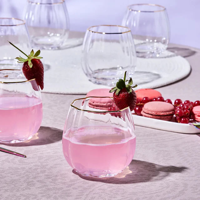 Karaca Priscilla Glas Set für 6 Personen, Gold, 380 ml