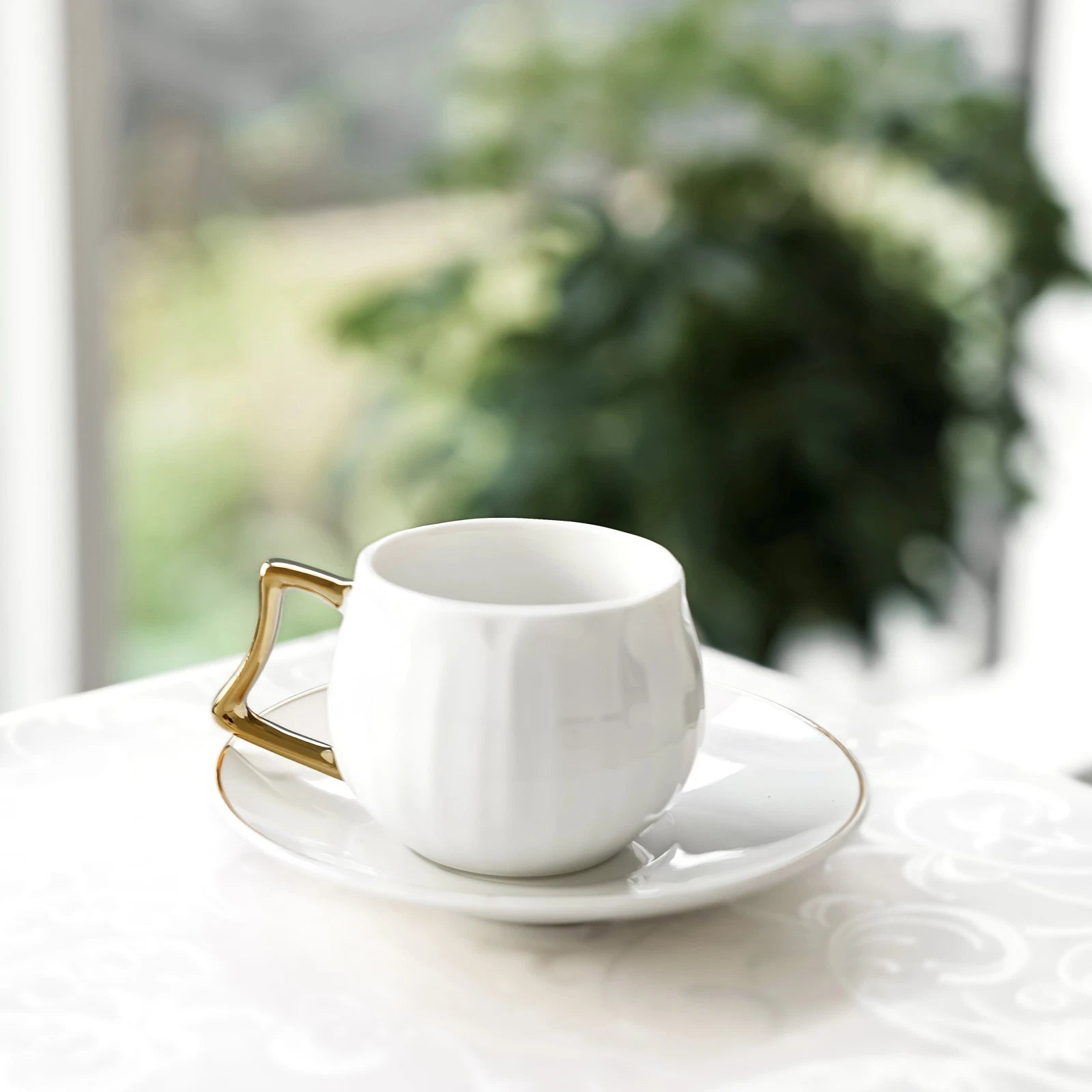 Mulex Mokkatassen für 6 Personen, weiss/gold