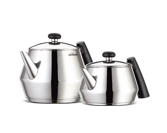Schäfer Edelstahlteekanne mit Kunststoffgriffen