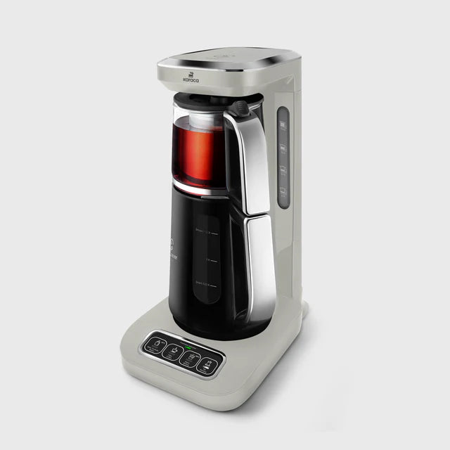 Karaca Caysever Robotea Pro 4 in 1 sprechender Teekocher, Wasserkocher und Filterkaffeemaschine, 2500W , Starlight