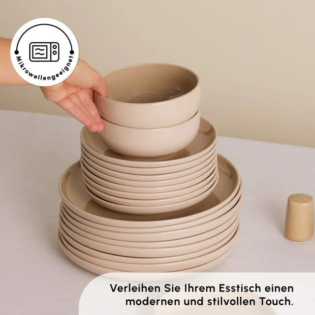 Karaca Terra Geschirrset für 8 Personen, 36tlg, Creme