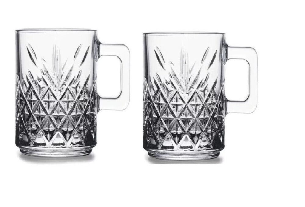 Pasabahce Timeless 2er Glastasse mit Henkel, 250cc