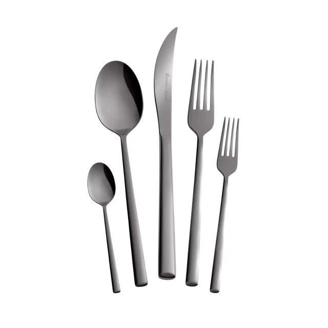 Karaca Tivoli Besteckset für 6 Personen, 30-Teilig, Matt Schwarz