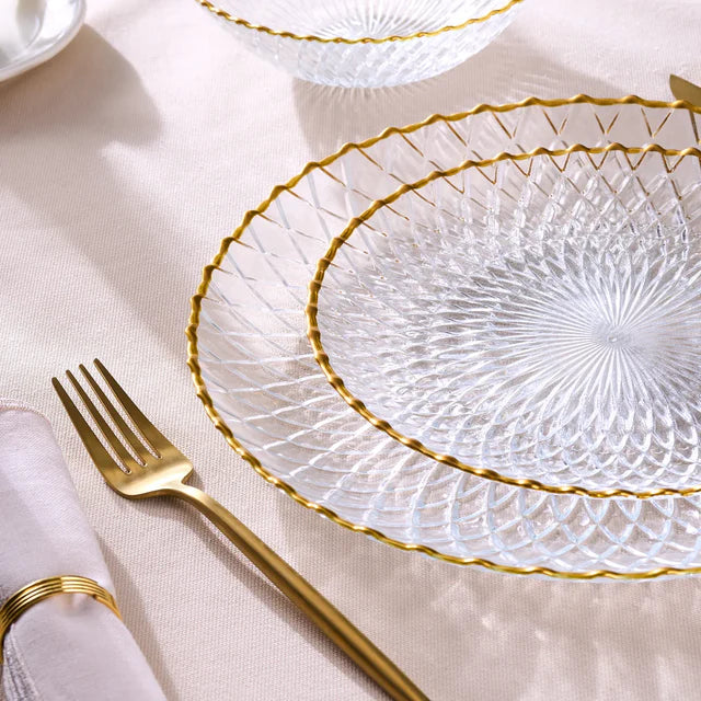 Karaca Zelazo Geschirrset Gold Rim für 6 Personen , 18 Teilig