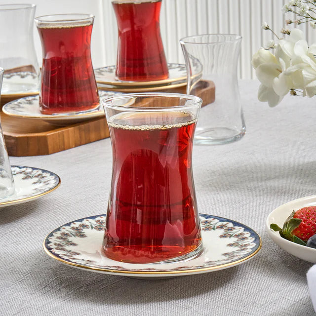 Premium Tea Glass and Saucer Set