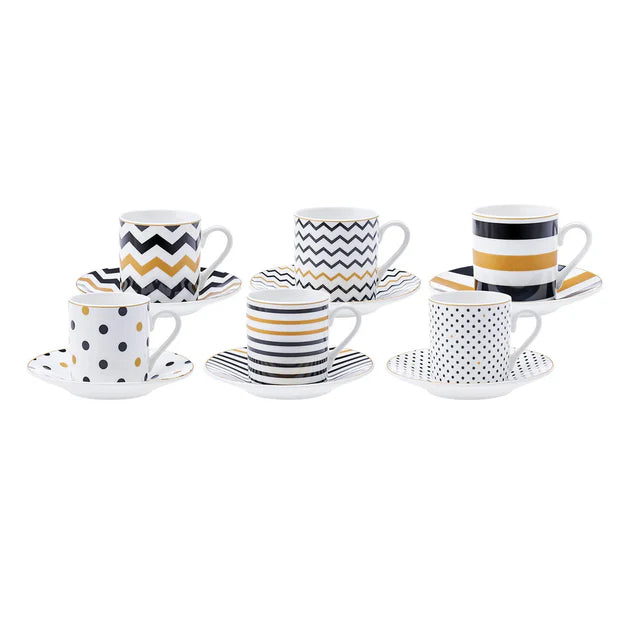 Classic Ceramic Coffee Cup and Saucer Set